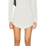 Mugler Long Sleeve Shirt Dress in Snow 38 New Womens Polo Mini White Size undefined Photo 0