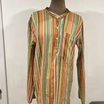 None Womens Boho Hippie Striped Tunic Cover-up Summer Vacation Cotton M Photo 1