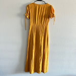 VERO MODA Dress Womens Extra Small Midi Yellow Tie Sleeves Square Neck Photo 9