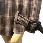 Liz Claiborne  Brown Plaid Double Breasted Cropped Cotton Peacoat Womens XL Photo 4