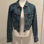 American Eagle  Stretch Cropped Denim Jacket Sz M Photo 0