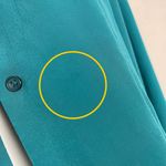 Vintage 1980s Blouse Pleats‎ Front Teal Long Sleeve Notations Women Office Retro Green Size 6 Photo 9