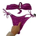 ENEZ Frida bandeau Bikini top & Vivian string bottoms Set NEW Size large/medium Purple Photo 10