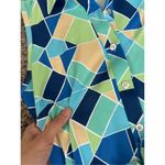 J. McLaughlin Dolly Catalina Cloth Sleeveless Dress Belted Green/Blue Print XS Photo 14