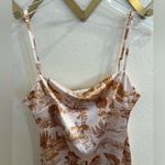 Urban Outfitters  Toile Printed Sateen Mini Dress Amber White Large Photo 5