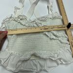 Maeve Anthropologie  Top Womens X Small White Ruffle Tank Smocked Cotton Photo 8