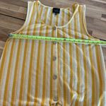 W5  Yellow and White Stripe Buttoned Tie Front Tank Top L Photo 2
