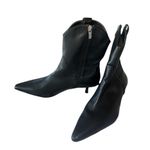 NEW Steven New York Bana Black Pointed Toe Black Western Stiletto Bootie Size 8 Photo 2