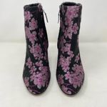 Sam Edelman  Floral Jacquard Ankle Boot size 7 Black Pink Cherry Blossom Photo 3