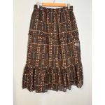Isabel Marant Etoile Diya Tiered Maxi Skirt Size 12 Black Brown Printed Photo 2