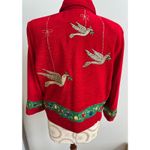 Anage Christmas Holiday Vintage Button Up Blazer Jacket Small Red Photo 3