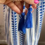 Velvet Tees Velvet by Graham & Spencer Dinae Jacquard Maxi Dres in White & Colbot Blue Photo 8