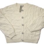 J.Crew NWT Cable-knit Cardigan Sweater in Heather Muslin with Jewel Buttons XL Photo 2