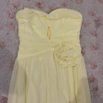Yellow strapless cut out flower gown Size M Photo 0