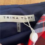 Trina Turk NWT  Hurst Festive Red Blue Gingham gold mini skirt size 2 plaid Photo 7