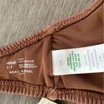 Aerie Crinkle Ribbed Lace Up Bikini Top Swim Women’s Small Brown NEW Photo 4