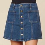 Altar'd State Altar’d State | Denim Full Skater Mini Skirt Photo 0