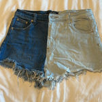 Akira Two Tone Cutoff High Waist Jean Shorts Size XL Photo 0
