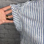 American Eagle washed stripe short sleeve button down collar shirt sz S women Photo 6