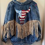 🤠Fringe Jean Jacket💃🏼~large Blue Photo 8