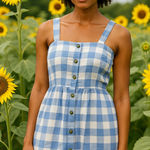 J.Crew Woman’s Blue & White Gingham Button-Front Sundress – Women’s Size 6 Photo 0