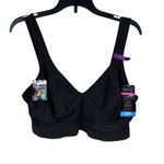 Bali  2X-Large Comfort Bra Stretch Adjustable Back Closure V-Neck Lined Black Photo 1