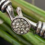 Charming Charlie Retired Silver Fall Layer Twisted Cable Pave Round Clasp Bangle Photo 2