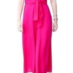 Anthropologie  Maeve Womens Size 0 Pink Brin Strapless Cropped Tie Front Jumpsuit Photo 3