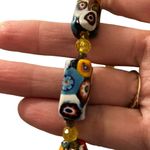 Vintage Italian Murano Moretti Millefiori Art Glass Beaded Necklace 30” *READ Yellow Photo 3