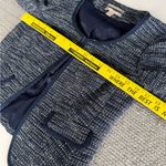 Banana Republic  Navy Blue White Tweed Cropped Lady Jacket Size 0 Photo 6