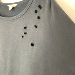 Forever 21 Distressed Black Sweatshirt Holes Scoop Neck Sz Medium Photo 2