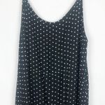 Polka Dot Sleeveless Ruffle Hem Tank Dress Size Medium Black Photo 8