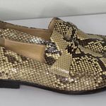 Alexandre Birman Snakeskin Animal Print Brown and Black Leather Loafers Size 6 Photo 1