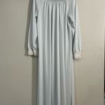 Vintage 1970s Shadowline Baby Blue Lace Trim Nylon Robe Small Long Lingerie Photo 9