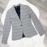 ZARA ‎ Plaid Blazer Jacket Black White Tan 2 Photo 12
