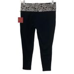 Mossimo Supply Co Mossimo Black Capri Leggings White Geometric Print Waistband Size Medium Photo 1