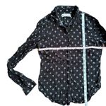 Urban Outfitters Finley Printed Button-Down Shirt Black Size Medium Photo 5