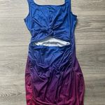Amazon NWOT Pink Purple Blue Cut Out Ombre Bodycon Dress Size M Photo 0
