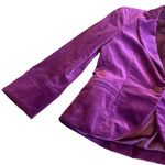 Theory  Purple Velvet Velour Blazer Jacket Button-Down Bold Classic Size 6 Womens Photo 3