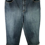 Talbots Women's Blue Denim Capri Jeans Size 18 Cuff Crop Stretch Casual Photo 0