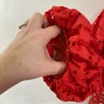 Jarlo London NWT Jarlo Anika Orange Eyelet Cocktail Dress Puff Sleeve Ruffle Hem Sz 0 Photo 8