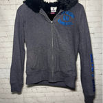 VTG Victoria's Secret PINK San Diego Chargers NFL Football Hoodie Fur Trim Sz SM Gray Photo 0