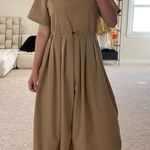 Wide leg jumpsuit. S Tan Photo 0