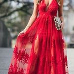 Red Dress Boutique Red Lace Maxi Dress Photo 0