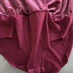 ZARA ‎ Velvet Plunge Draped Bodysuit Blouse Maroon Burgundy Size Medium Photo 6