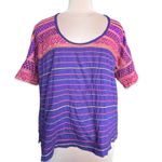 Denim & Supply Ralph Lauren  Embroidered Striped Boho Top Purple Medium Artsy Photo 9
