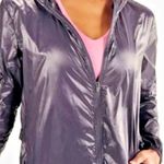 Fabletics Kali Run Jacket Hooded Packable Lightweight Nylon Vent Blue Small Photo 0