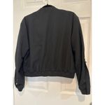 Blue Mo Boutique Bomber‎ Jacket Ring Zipper Accents Black Jacket Photo 4