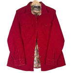 Westbound  Womens Red Quilted Corduroy Chore Style‎ Paisley Print Lined Coat Sz L Photo 0