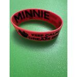 Keep Calm and Dream Big Minnie Bracelet Red Rubber Black Photo 0
